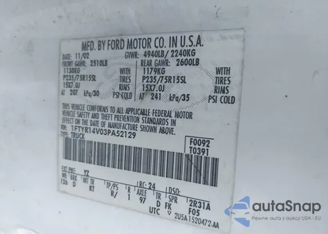 2003 Ford Ranger Edge/Tremor/Xl/Xlt из США, поврежденный, VIN 1FTYR14V03PA52129